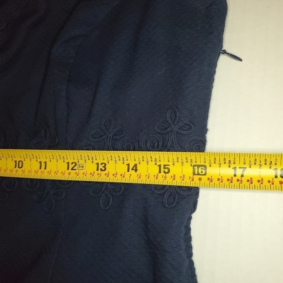 Boden Navy Seville Embroidered Dress 8R Cotton - Picture 12 of 13